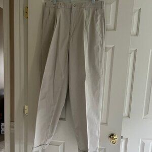 Men's Khaki pleated pants 100% Cotton 34x32